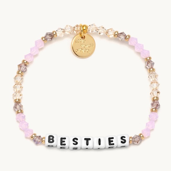 Little Words Project Jewelry - NWT Besties-Friendship (Bead Pattern: Sugarplum) Beaded Stretch Bracelets Set